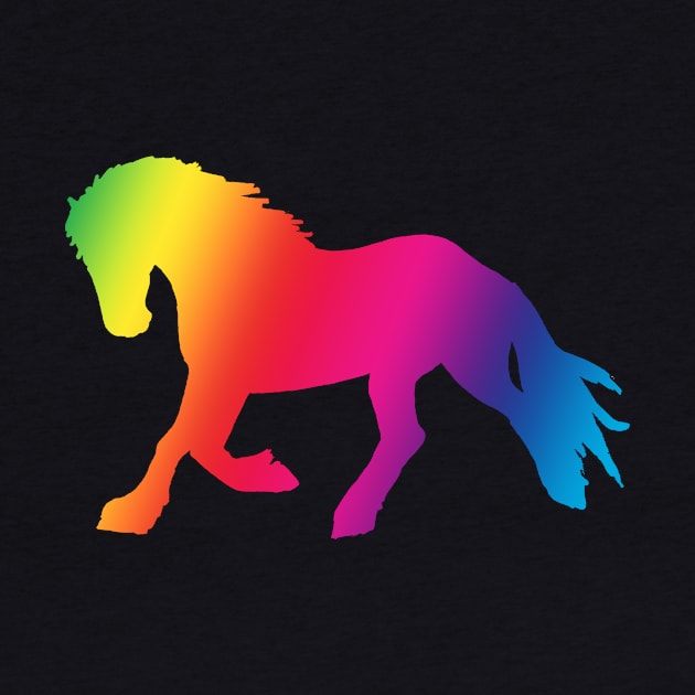 Rainbow Trotting horse shadow by Shyflyer